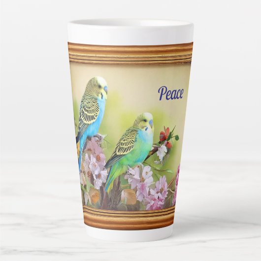 Vredesparkieten Latte Mok (Voorkant)