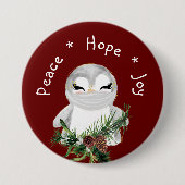 Vredesperansblijdschap Gemaskerde Pinguïn Ronde Button 7,6 Cm (Voorkant)