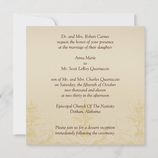 vredesplein voor huwelijksuitnodiging Linen #5 Kaart (Achterkant)