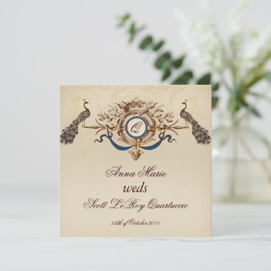  vredesplein voor huwelijksuitnodiging Linen #5 Kaart (Staand voorkant)