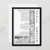 VREDESPRAYER VAN ST. FRANCIS BLACK EN WHITE BRIEFKAART (Voorkant / Achterkant)