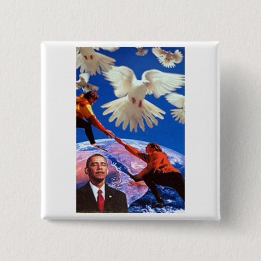 VredesPresident Vierkante Button 5,1 Cm (Voorkant)