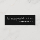 Vredesprofiel — Boeddha-citaat Mini Visitekaartje (Achterkant)