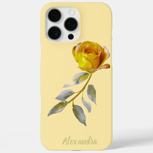Vredesroos & Botergeel met gouden bladeren Bruilof Case-Mate iPhone Case (Achterkant)