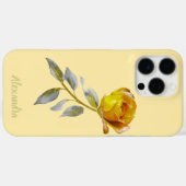 Vredesroos & Botergeel met gouden bladeren Bruilof Case-Mate iPhone Case (Achterkant (horizontaal))