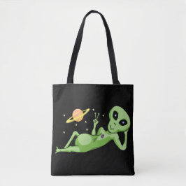 Vredesruimte Alien Canvas tas