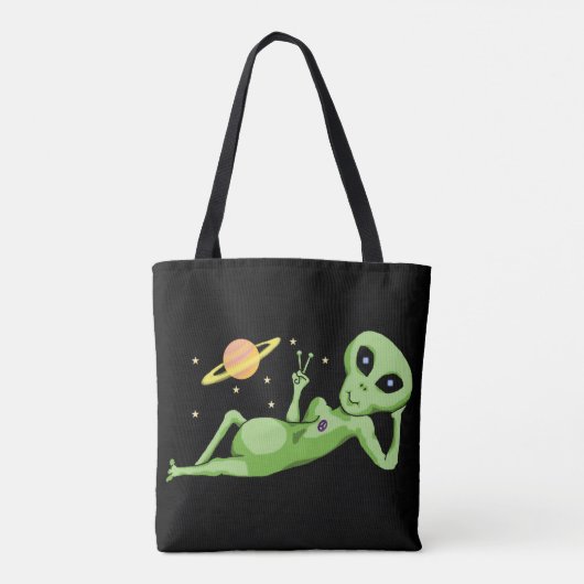 Vredesruimte Alien Canvas tas (Achterkant)