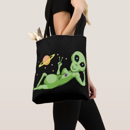 Vredesruimte Alien Canvas tas (Dichtbij)