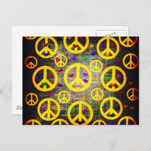 Vredessignalen en harten briefkaart (Voorkant / Achterkant)