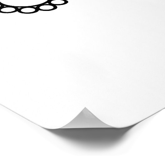 Vredessignalen met cirkels zwart en wit poster (Hoek)