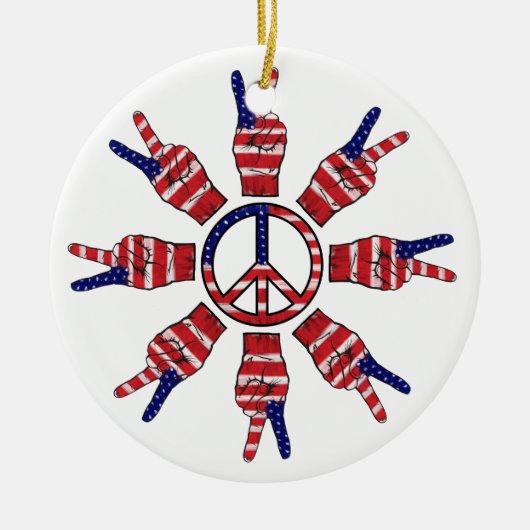 Vredessignalen Snowflake Keramisch Ornament (Voorkant)