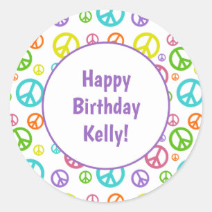 Vredessignalen voor meerdere kleuren ronde sticker