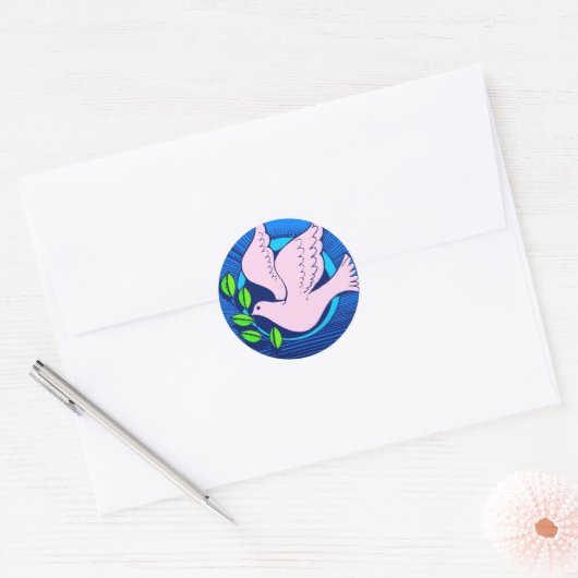 VREDESSTICKER RONDE STICKER (Envelop)