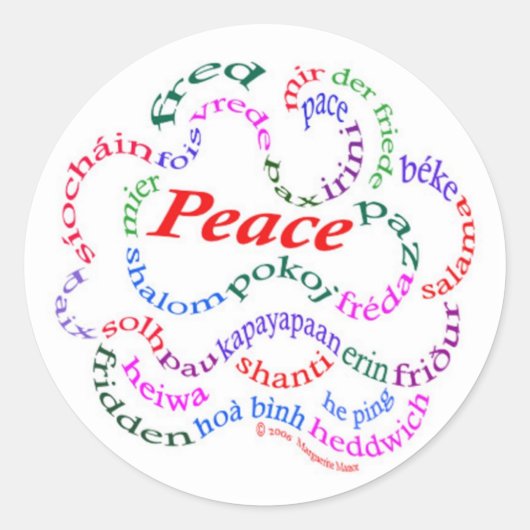 Vredesstickers Ronde Sticker (Voorkant)