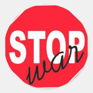 Vredesstop oorlog ronde sticker