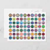 Vredessymbolen in kleur briefkaart (Voorkant / Achterkant)