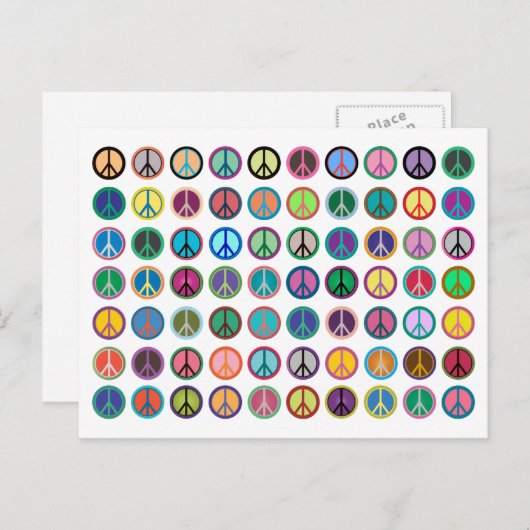 Vredessymbolen in kleur briefkaart (Voorkant / Achterkant)