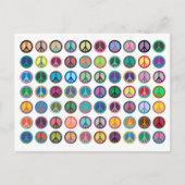 Vredessymbolen in kleur briefkaart (Voorkant)