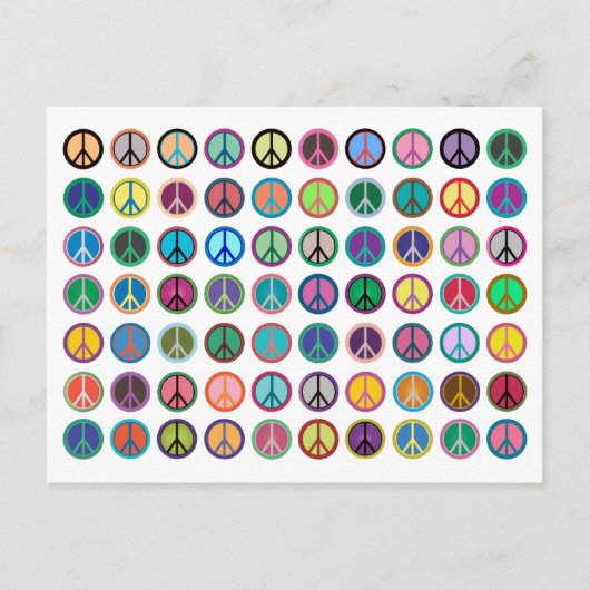 Vredessymbolen in kleur briefkaart (Voorkant)