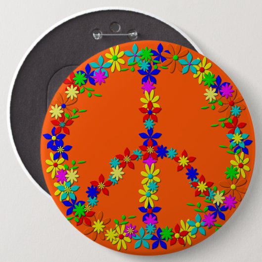 vredessymbolen, ronde button 6,0 cm (Voorkant /achterkant)