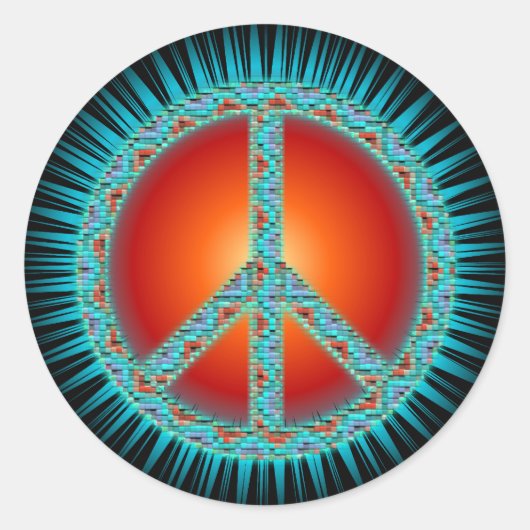 Vredessymbolen Ronde Sticker (Voorkant)