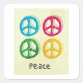 Vredessymbolen Vierkante Sticker (Voorkant)