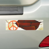 Vredessymbool aan de wand, bumpersticker (Op auto)