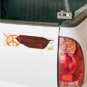 Vredessymbool aan de wand, bumpersticker (Op Truck)