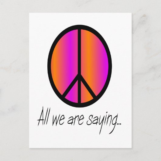 Vredessymbool "Alles wat we zijn gezegde" Briefkaart (Voorkant)