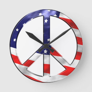 Vredessymbool Amerikaanse vlag Ronde Klok