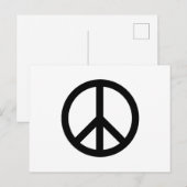 Vredessymbool Anti-Oorlog zwart wit modern Briefkaart (Voorkant / Achterkant)