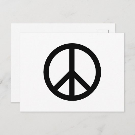 Vredessymbool Anti-Oorlog zwart wit modern Briefkaart (Voorkant / Achterkant)