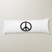 Vredessymbool Anti-Oorlog zwart wit modern Lichaamskussen (Achterkant)