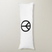 Vredessymbool Anti-Oorlog zwart wit modern Lichaamskussen (Voorkant Verticaal)