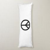 Vredessymbool Anti-Oorlog zwart wit modern Lichaamskussen (Achterkant (Verticaal))