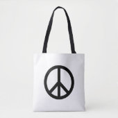 Vredessymbool Anti-Oorlog zwart wit modern Tote Bag (Voorkant)