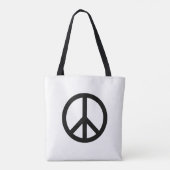Vredessymbool Anti-Oorlog zwart wit modern Tote Bag (Achterkant)