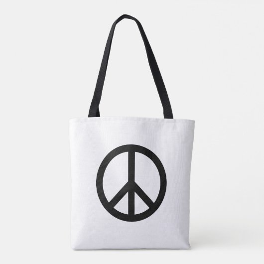 Vredessymbool Anti-Oorlog zwart wit modern Tote Bag (Achterkant)