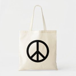 Vredessymbool Anti-Oorlog zwart wit modern Tote Bag
