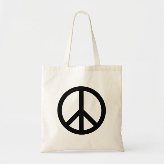 Vredessymbool Anti-Oorlog zwart wit modern Tote Bag (Voorkant)