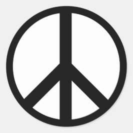 Vredessymbool Anti-Oorlog zwart-wit Ronde Sticker