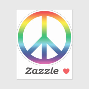 Vredessymbool Anti-oorlogse regenboogpride kleuren Sticker