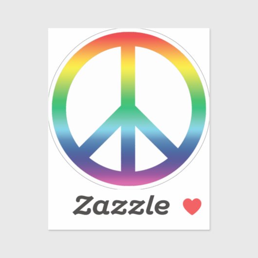 Vredessymbool Anti-oorlogse regenboogpride kleuren Sticker (Vel)
