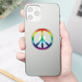 Vredessymbool Anti-oorlogse regenboogpride kleuren Sticker (Telefoon)
