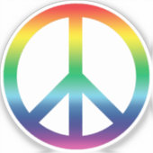 Vredessymbool Anti-oorlogse regenboogpride kleuren Sticker (Voorkant)