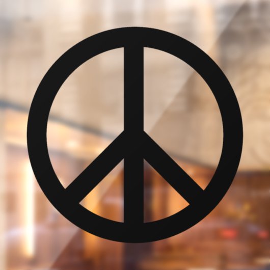 Vredessymbool Anti-oorlogse zwarte elegante modern Raamsticker (Vel 2)