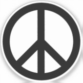 Vredessymbool Anti-oorlogse zwarte elegante modern Sticker (Voorkant)