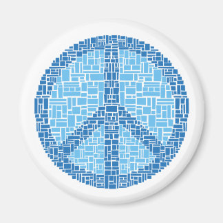 Vredessymbool (blauw) magneet