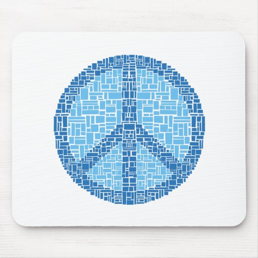 Vredessymbool (blauw) muismat (Voorkant)