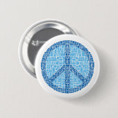 Vredessymbool (blauw) ronde button 5,7 cm (Voorkant /achterkant)